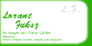 lorant fuksz business card